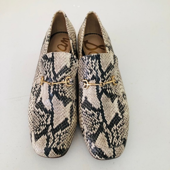 Sam Edelman Jamille Loafer Snakeskin Block Heel Women's Size 7 - Picture 6 of 11
